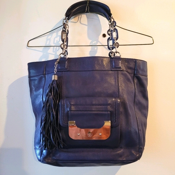 Diane Von Furstenberg Handbags - DVF Blue Harper Anna Medium Tote Bag